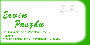 ervin paszku business card